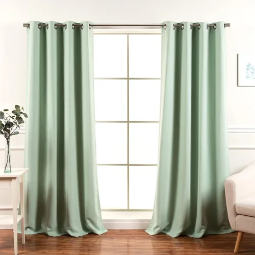 Miniatura 34 de Best Home Fashion Cortinas Opacas 2 Paneles - Tratamiento de Ventana con Aislamiento Térmico Premium Cortinas Opacas para Dormitorio - Parte Castaño