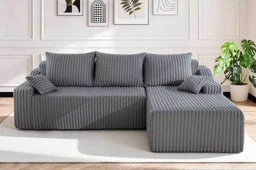 Miniatura 55 de HABUTWAY Sofá modular modular de 101 pulgadas con asiento profundo, moderno sofá convertible en forma de L, sofá tapizado con diván para sala