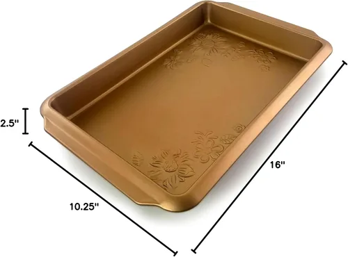 Miniatura 7 de Gibson Home Country Kitchen - Sartén para asar en relieve de acero al carbono de 19 pulgadas en cobre