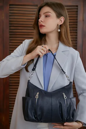 Miniatura 2 de HESHE Monederos de cuero genuino para mujer, bolso de hombro Hobo, bolso cruzado, bolsos de diseñador para damas