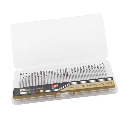Miniatura 6 de Juego de 30 brocas de uñas, brocas para quitar acrílico o gel duro, brocas de carburo para manicura y pedicura, herramienta de arte de uñas, broca