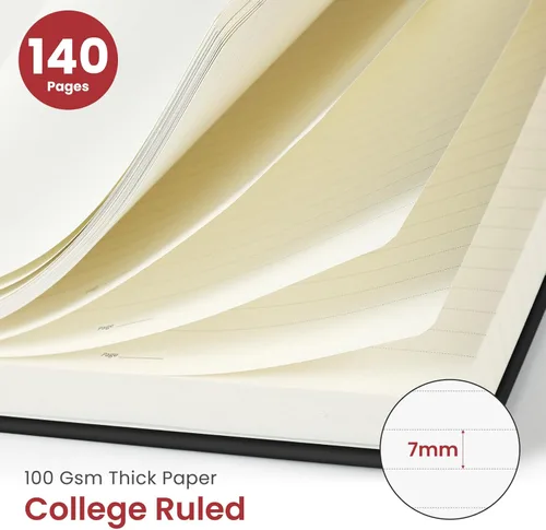 Miniatura 2 de Taja Cuaderno rayado en espiral para mujeres y hombres, 140 páginas, cuaderno de tapa dura con rayas universitarias para trabajo y toma de notas