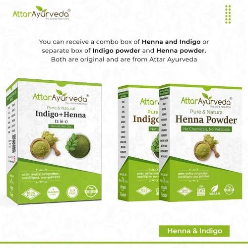 Miniatura 6 de Attar Ayurveda Combo de tinte natural para el cabello, polvo de henna negra e índigo (14.11 oz en total) - Paquete de 14 onzas