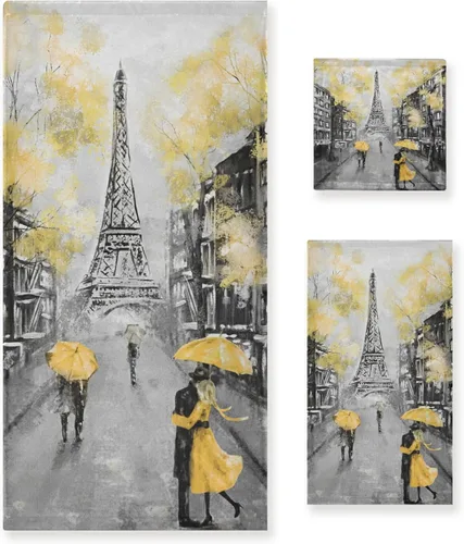 Miniatura 10 de Juego de toallas de baño de playa, suaves y altamente absorbentes, juego de toallas de baño de 3 piezas, 1 toalla de baño, 1 toalla de mano, 1