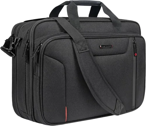 Miniatura 4 de EMPSIGN Maletín para laptop, bolsa de computadora de 17.3 pulgadas, funda expandible para computadora portátil para hombres, bolsa de hombro