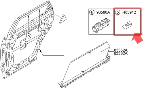 Miniatura 6 de Automotiveapple 839122W000 OEM Parasol trasero cortina cortina gancho 4p para 2013 2018 Hyundai Santa Fe