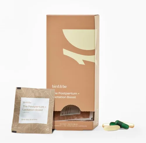 bird&be The Postpartum with Lactation Boost - Vitaminas para apoyar las hormonas, la recuperación y el suministro de leche para la lactancia materna