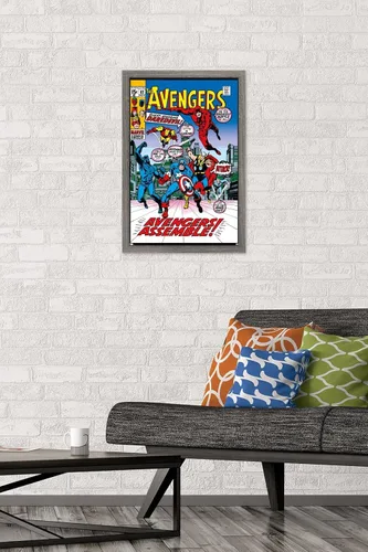 Miniatura 2 de Trends International Marvel Comics - Póster de pared de Avengers #82, 22.4 pulgadas de largo x 14.7 pulgadas, versión enmarcada en madera de granero