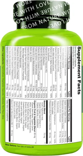Miniatura 8 de NATURELO Multivitamínico de Alimentos Integrales con Soporte Adicional para Cabello, Piel y Uñas - Mezcla de Belleza con Ácido Hialurónico y Semilla