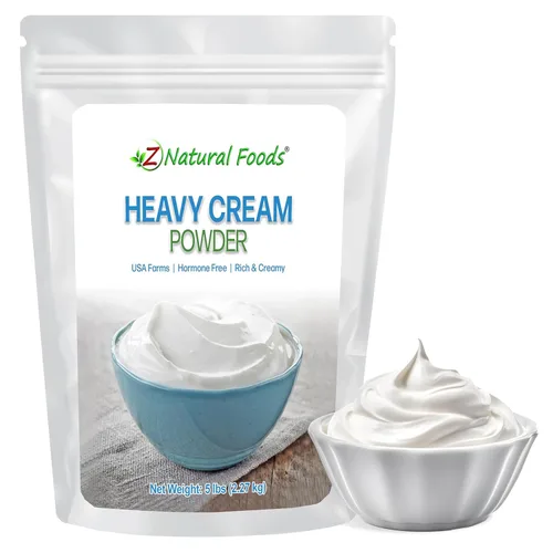 Z Natural Foods Crema en polvo pesada – Densa en nutrientes y deliciosa crema en polvo con 1 año de vida útil – Fácil de usar y perfecta para café,