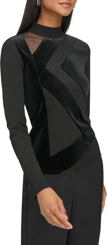Miniatura 3 de Karl Lagerfeld Paris Top elástico de manga larga con logotipo para mujer