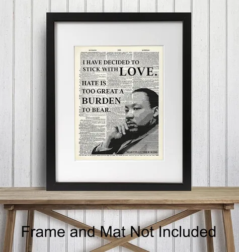 Miniatura 3 de Arte inspirador de pared de diccionario de Martin Luther King, MLK, decoración del hogar, póster reciclado para decoración de oficina o habitación
