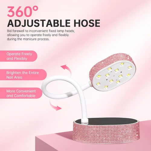 Miniatura 2 de Lámpara de uñas LED UV, mini luz UV para esmalte de uñas de gel, secador de uñas LED recargable, secado rápido, lámpara de uñas UV para el hogar