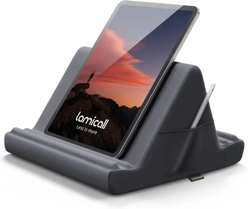 Miniatura 8 de Lamicall Soporte de Almohada para Tableta - Base de Almohada Suave con Dock para Regazo, Cama y Escritorio con Bolsillo y 4 Ángulos de Visión