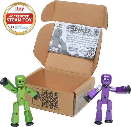 Miniatura 2 de Zing StikBot - Paquete doble – Incluye 2 StikBots – Figuras de acción coleccionables y accesorios, animación Stop Motion, a partir de 4 años