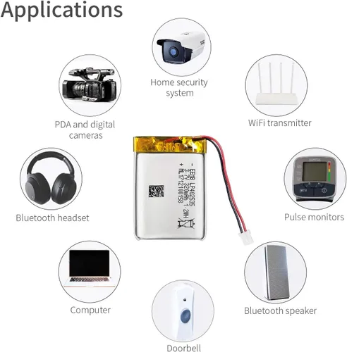 Miniatura 7 de EEMB Paquete de 30 baterías de polímero de litio 3.7 V 320 mAh 402535 Lipo batería recargable con conector Molex de cable para altavoz y dispositivo