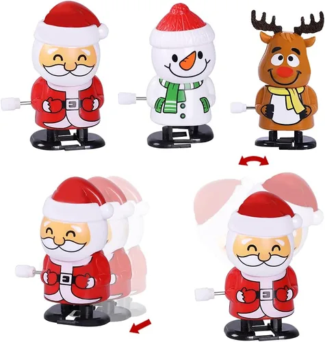 Miniatura 4 de Max Fun Surtido de 12 juguetes navideños para rellenar bolsas de regalos de fiesta de Navidad (juguetes de cuerda navideña)