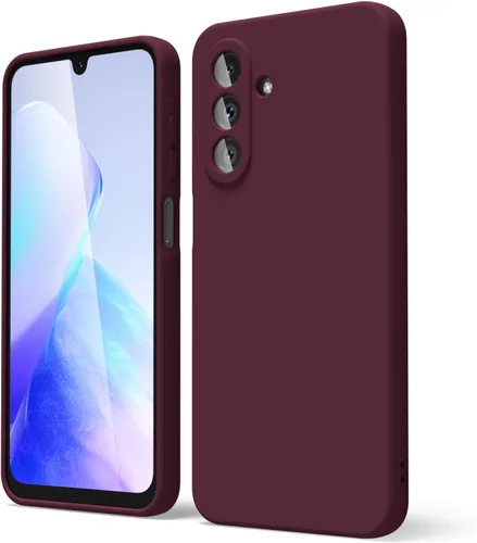 Miniatura 23 de oakxco Funda para teléfono Samsung Galaxy A12 con agarre de silicona líquida, linda delgada fina suave cubierta de gel de goma TPU lisa para mujeres