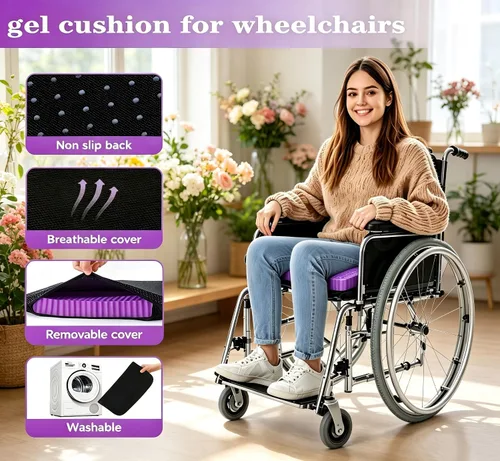 Miniatura 6 de Cojín de asiento de gel con líneas onduladas para sentarse durante mucho tiempo, cojín de asiento suave y refrescante para silla de oficina, silla