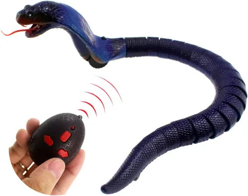 Tipmant Serpiente RC Cobra de control remoto infrarrojo falso realista Naja Animal Crawling Vehículo aterrador Truco para niños, Halloween, Navidad,
