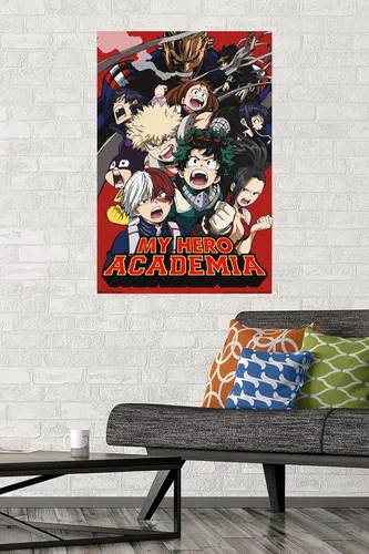 Miniatura 2 de My Hero Academia - Póster de pared Key Art 2, 22.37 x 34.00 pulgadas, paquete de póster y montaje