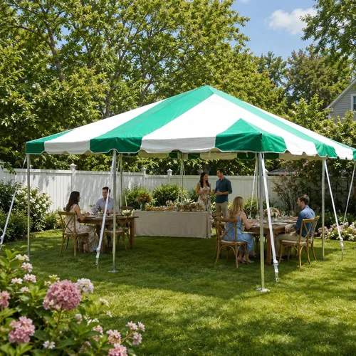 Miniatura 30 de Party Tents Direct Carpa para Fiesta de 20x30 - Marco de Acero - Gazebo al Aire Libre, Pabellón, Sombrilla para Sol, Refugio para Acampada - Verde