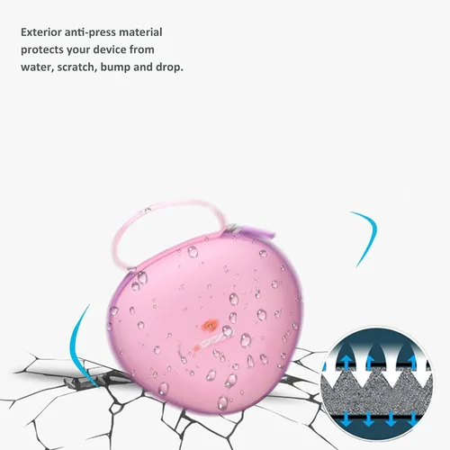 Miniatura 7 de Aproca Funda compatible con auriculares Bluetooth iClever BTH12 / HS19 / BTH26 para niños, bolsa de almacenamiento portátil para accesorios - Rosa