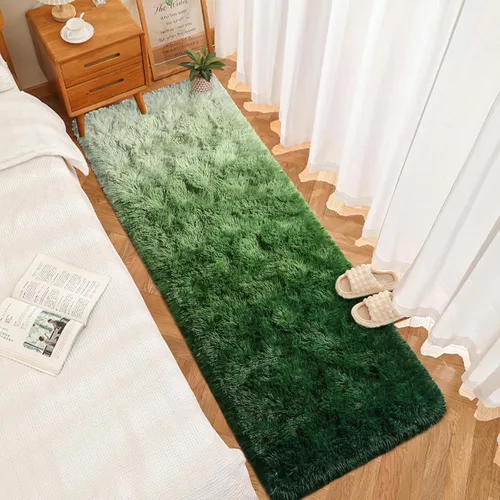 Miniatura 2 de DweIke Alfombras peludas de lujo para dormitorio, 2 x 6 pies, alfombra de pasillo esponjosa para niñas y niños, antideslizante, extra cómoda