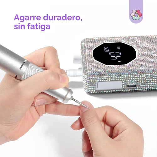 Miniatura 7 de SAVILAND Taladro de uñas profesional 40000 RPM: kit de taladro eléctrico portátil para uñas, máquina de lima con brocas de uñas de cerámica y bandas