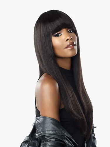 Miniatura 4 de Sensationnel 100% cabello humano imperio clip en flequillo - CHINA BANG (color: 1 negro azabache)