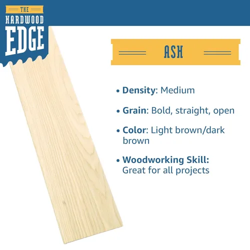 Miniatura 3 de Tablas de fresno para manualidades 1/8 x 16,5 x 38 cm (paquete de 4) Madera maciza de madera dura lista para láser