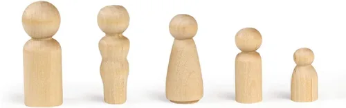 Miniatura 15 de Hygloss Productos Muñecas de madera con clavijas – Artesanía pintable Birchwood Doll People – Familia surtida, 10 piezas (8560)