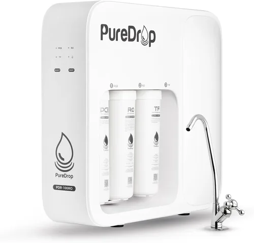 Miniatura 10 de PureDrop RTW5AK Sistema de filtro de agua de ósmosis inversa alcalina probado por SGS, sistema de filtración de agua RO de 6 etapas con pH+
