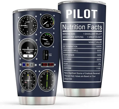 Pilot Gifts - Vaso de aviación de acero inoxidable aislado de 20 onzas para hombres de aviación, regalos para pilotos, tazas de café, regalo de