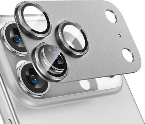 Miniatura 13 de Tensea Protector de lente de cámara para iPhone 16 Pro/iPhone 16 Pro Max/iPhone 15 Pro/iPhone 15 Pro Max, cubierta de vidrio templado de aleación