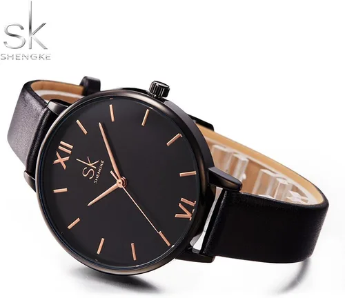 Miniatura 4 de SHENGKE - Reloj de pulsera para mujer con correa de piel, Decent, Casual, Geneva, a prueba de agua, para mujeres creativas