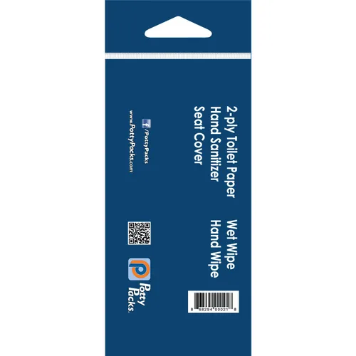 Miniatura 2 de Paquete de baño portátil de viaje de un solo uso con funda de asiento, papel higiénico de 2 capas (4 pies), toallitas húmedas y desinfectante
