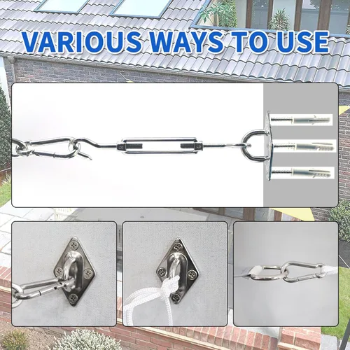 Miniatura 5 de RICHIE Kit de accesorios para toldo de 4.7 a 6.7 pulgadas, kit de accesorios de acero inoxidable de grado 304 para instalación de parasol triangular