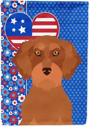 Miniatura 353 de Caroline's Treasures WDK5119GF - Bandera de jardín americana de Airedale Terrier de Estados Unidos, color negro y tostado, bandera decorativa