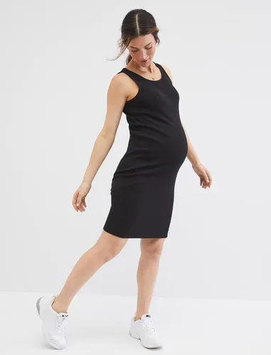 Miniatura 4 de Motherhood Maternity Vestido de camiseta de maternidad con manga codada lateral para mujer