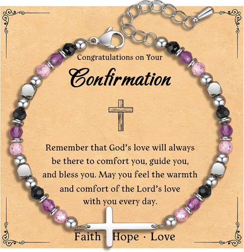 Miniatura 7 de Pulsera de cruz cristiana para mujeres y adolescentes, joyería de fe para aliviar la ansiedad, regalos de confirmación de Pascua, regalos de primera