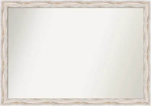 Miniatura 12 de Amanti Art Espejo de baño blanco para sobre el fregadero, 30 x 35 pulgadas, espejo de tocador rectangular estrecho de Eva de oro blanco, marco
