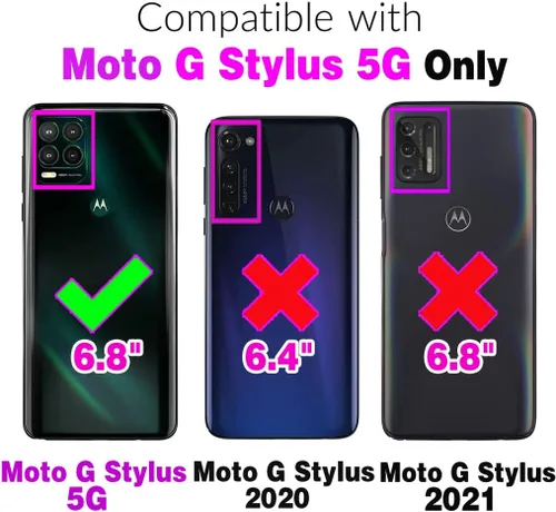 Miniatura 2 de Asuwish Funda compatible con Moto G Stylus 5G 2021 y protector de pantalla de vidrio templado, accesorios de celda, funda de silicona para Motorola