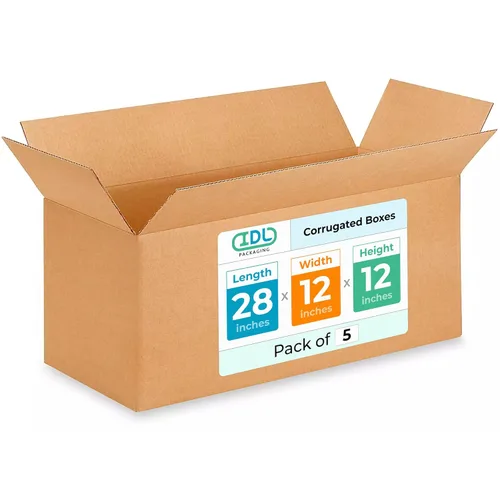 Miniatura 64 de IDL Packaging Paquete de 5 cajas de envío altas de 8 x 8 x 48 pulgadas, extra resistentes de 200 libras frente a caja regular, cajas de mudanza