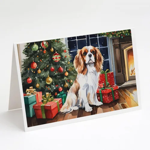 Miniatura 124 de Caroline's Treasures DAC2753GCA7P Paquete de 8 tarjetas de felicitación navideña acogedora de Husky siberiano Tarjetas en blanco con sobres