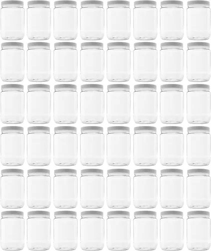 Miniatura 19 de Tarros de almacenamiento de plástico con tapas a prueba de fugas, sin BPA, lavar a mano solo (128 onzas, 2 unidades, blanco)