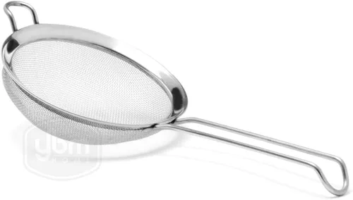 YBM HOME Colador de malla fina de acero inoxidable con mango para enjuagar granos, frijoles y frutas de arroz, 2.5 pulgadas