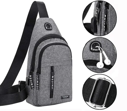 Miniatura 5 de Gecau Bolso bandolera multiusos - Bolso cruzado en el pecho - Mochila deportiva de senderismo - Mochila casual para hombres y mujeres