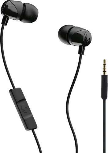 Auriculares Skullcandy Jib con cable y conector AUX de 3.5 mm, con ajuste de aislamiento de ruido, micrófono en línea y control de llamadas y Negro