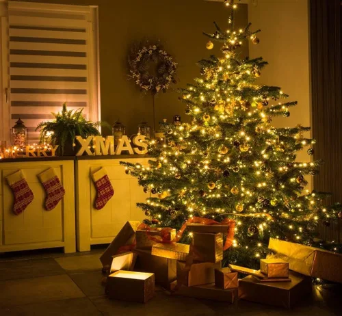 Miniatura 7 de LAMPHOME Decoración de Luces de Navidad Amarillas Extensibles Super Brillantes 150 Luces 31.9 pies Certificado UL Juego de Mini Luces de Cadena